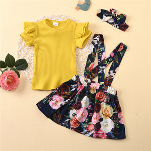 Vêtements d'été décontractés pour enfants, ensembles de 2 pièces à motifs floraux, ensembles de vêtements pour bébé fille, vêtements pour petite fille - Product Image 4