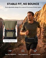 Ceinture d'hydratation de course avec 2 flacons souples, sac banane à 6 poches, garniture réfléchissante et clip pour dossard, pour la course et l'entraînement