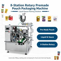 Automatische Stand-up Pouch verpakkings-, vul- en verpakkingsmachine voor 500ml en 1L olie, honing, sap, dranken, gelei, tomatensaus, voorgemaakte zakken en Doypack verpakkingen