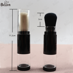 BELIFA gros cheveux synthétiques végétaliens talon plat court rétractable rechargeable <span class=keywords><strong>maquillage</strong></span> poudre brosse - Product Image 4
