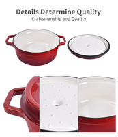 Casserole en fonte émaillée, plat de cuisson, cocotte en fonte émaillée avec couvercle