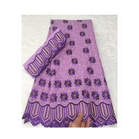 Tissu en coton brodé de dentelle nigériane africaine pour robes et jupes pour femmes, tissu en dentelle infusé de paillettes