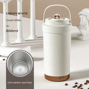Tasse Thermos Portable Haut de Gamme en Acier Inoxydable avec Revêtement Céramique, Double Capacité, Design Moderne, Sensation Luxe Léger, Poignée et Ventouse - Product Image 6