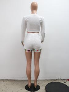 <span class=keywords><strong>In</strong></span> Stock <span class=keywords><strong>Jersey</strong></span> Jacquard top e Shorts tailleur da <span class=keywords><strong>donna</strong></span> Set 2025 autunno Casual Party 2 pezzi Set outfit - Product Image 5