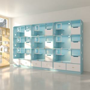 बिल्लियों के लिए वेंटिलेशन और ऐक्रेलिक दरवाजे के साथ सुरक्षित और आरामदायक बड़े मल्टी-लेयर बिल्ली बोर्डिंग कैबिनेट - Product Image 6