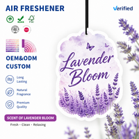 Penyegar Udara Mobil Gantung Kertas Mewah Desain Bentuk Khusus Cologne Promosi Lavender