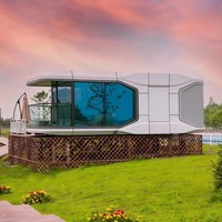 Casa Prefabricada Modular con Aislamiento para Ahorro de Energía, Cápsula Espacial de Exportación, Alojamiento, Cabaña Móvil con Vista al Mar para Playa