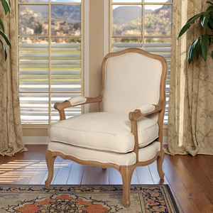Poltrona Singola in Stile Fattoria Francese, Divano Rettangolare in Legno con Seduta in <span class=keywords><strong>Spugna</strong></span> <span class=keywords><strong>per</strong></span> Arredamento Soggiorno - Product Image 6