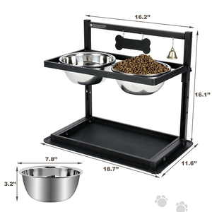 Comedero para Perros de Acero Inoxidable Ecológico Personalizado de Fábrica Inteligente, Comedero Elevado de Lujo con Alimentación Lenta y Altura Ajustable de 2L - Product Image 1