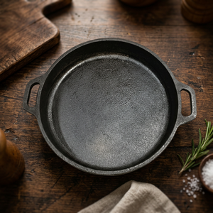 Cast Iron Round Baking <b>Pan</b> PFOA Free Oven Safe No Coating For Home Kitchen Use - Product Image 2