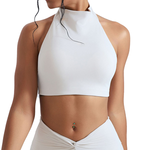 Débardeur de <span class=keywords><strong>yoga</strong></span> à col montant effet seconde peau pour femme, avec soutien-gorge de sport rembourré intégré, idéal pour le fitness décontracté et les séances d'entraînement serrées - Product Image 3