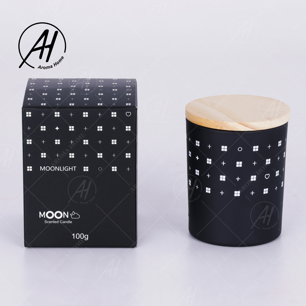 AROMA HOME Glass Jar Wood Lid Smokeless Soy Wax Candle Private Label 5.5OZ 7OZ 8OZ 6