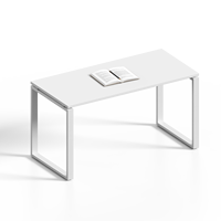Escritorio de Oficina Modular Extensible con Marco de Madera Blanca Moderna y Gabinete Móvil, Tamaño Personalizable