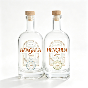 Bouteille de liqueur en verre personnalisée avec logo, style nordique, ronde, givrée, pour <span class=keywords><strong>vodka</strong></span>, whisky, rhum, gin, 16 oz, 50 cl, 500 ml, avec bouchon - Product Image 3