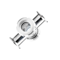 Wensen 304SS/SS316L Verre de niveau sanitaire en acier inoxydable SMS à quatre voies avec écrou à oreilles et raccord rapide