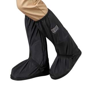<span class=keywords><strong>Bottes</strong></span> de pluie mi-mollet en PVC imperméables, chaudes, réutilisables, en caoutchouc, pour l'automne, la moto, la conduite, protège-chaussures en PVC recyclable avec lumière LED - Product Image 1