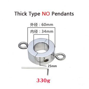 Paslanmaz çelik testis topu sedye Penis skrotum CBT kısıtlama kilitleri ağır Penis halka horoz halka Metal bilyalar kolye - Product Image 4
