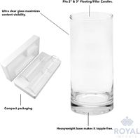 Vases cylindriques en verre, ensemble de 3 centres de table décoratifs pour la maison ou le mariage par Royal import