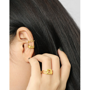 WMCE045 S925 de oreja de plata de hebilla 2020 hueco nuevo cadena delgada péché piercing clip de oreja mujer <span class=keywords><strong>salvaje</strong></span> pendientes - Product Image 5