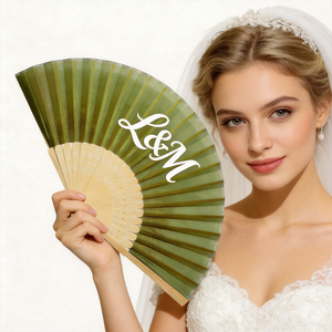 Abanico de Mano Plegable de Bambú Personalizado con Impresión en Seda, Abanico Personalizado para Bodas, Venta al Por Mayor de Fábrica - Product Image 5