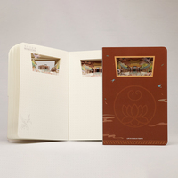 Carnet d'agenda A5 avec logo personnalisé Style imprimé Couverture rigide Temple Architecture Promotion Bloc-notes Ensemble cadeau d'affaires Cahier de notes en papier