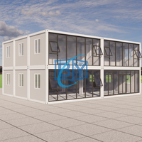 Maison conteneur modulaire portable et respirante de 20 pieds - Maison mobile à double étage avec solution de projet complète