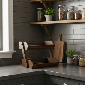 ตะกร้าผลไม้ไม้กระถินเทศ <span class=keywords><strong>2</strong></span> ชั้น ขนาดใหญ่ สำหรับขายส่ง ทนทาน เหมาะสำหรับจัดเก็บ - Product Image 2