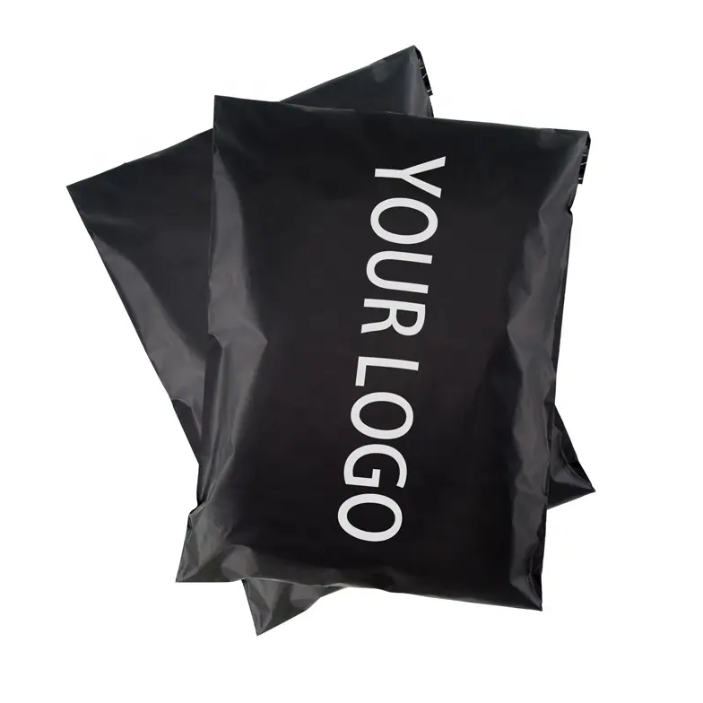 Custom Logo Eco Friendly Black Compostable Biodegradable Plastic Poly Mailers Mailing Bags With Logo