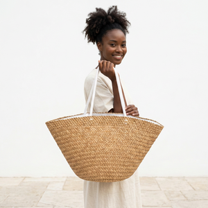 Bolso de Mano TAS MENDONG POLOS, Tejido a Mano con Hierba Mendong, Ecológico, Natural, para Uso Diario, Playa o Mercado, para Mujer - Product Image 2