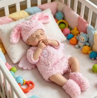 Poupée Bébé Reborn Fille en Silicone Souple de 16 Pouces Babeside Aurora, Mini Poupée Mannequin DIY, Fille Endormie