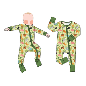 Pijama <span class=keywords><strong>de</strong></span> bambú con cremallera para niños, diseño casual estampado, suave como la mantequilla, <span class=keywords><strong>de</strong></span> gran venta, Little Glow Kid - Product Image 1