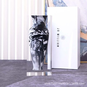 <b>Acrylic</b> Crystal Vase Artistic Minimalist Design For Living Room Decor Housewarming Gift - Product Image 3