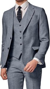 Trajes de <span class=keywords><strong>Hombre</strong></span>, Esmoquin Ajustado de 3 Piezas, Trajes de Novio <span class=keywords><strong>para</strong></span> Boda, Blazer, Trajes de 3 Piezas, Vestido de Poliéster, Traje de Novio - Product Image 5