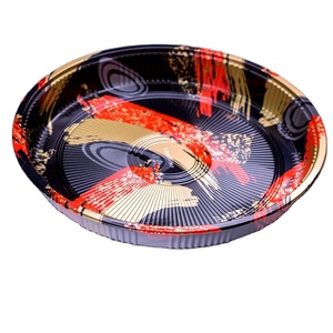 Environmentally Friendly Disposable Food Container Sushi Round Plastic Tray For Sushi