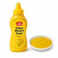 Sauce moutarde jaune halal 226g, bouteille prête à l'emploi, arôme alimentaire, marque OEM/ODM, durée de conservation de 18 mois, modèle SAU-034