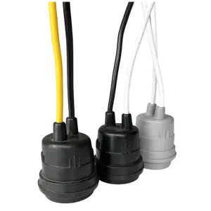 20cm 철사 구리 플라스틱 아bs pc 물자 e27 램프 기초 검정 PVC E26 방수 램프 홀더