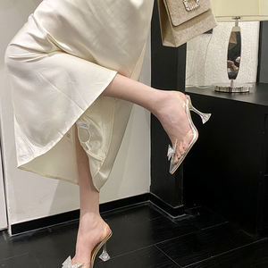 Sandalias de Mujer con Pedrería, Sandalias Transparentes de PVC con Tacón Alto, Sandalias Gladiador de Verano, Zapatos para Fiesta o Baile de Graduación - Product Image 5