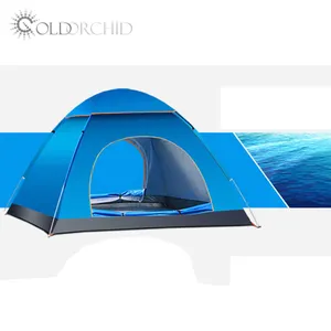 Portable outdoor automatic pop up 4 persons waterproof single layer camping family tent
