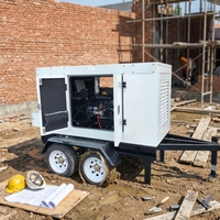 Groupe électrogène diesel mobile silencieux de type remorque, 16 kW, 20 kVA, certifié CE, refroidi par eau, démarrage électrique 12 V CC, faible bruit, ATS
