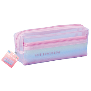 Estuche <span class=keywords><strong>de</strong></span> Lápices <span class=keywords><strong>de</strong></span> Doble Capa con Diseño <span class=keywords><strong>de</strong></span> Malla Degradada Ikeyword, Estuche <span class=keywords><strong>de</strong></span> Lápices Transparente y Elegante para Estudiantes y Cosméticos - Product Image 2
