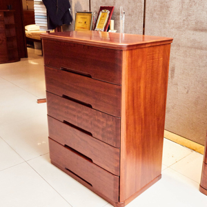Cómoda Moderna de 5 Cajones, Mueble de Dormitorio Nórdico de Madera de Nogal, Gabinete de Almacenamiento Lateral para Decoración de Interiores, Gabinetes de Sala de Estar - Product Image 1