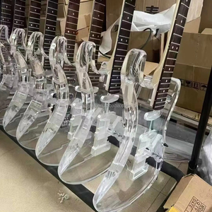 Vente directe d'usine de guitares électriques sans tête avec manche en érable, touche en palissandre et corps en acrylique. - Product Image 5