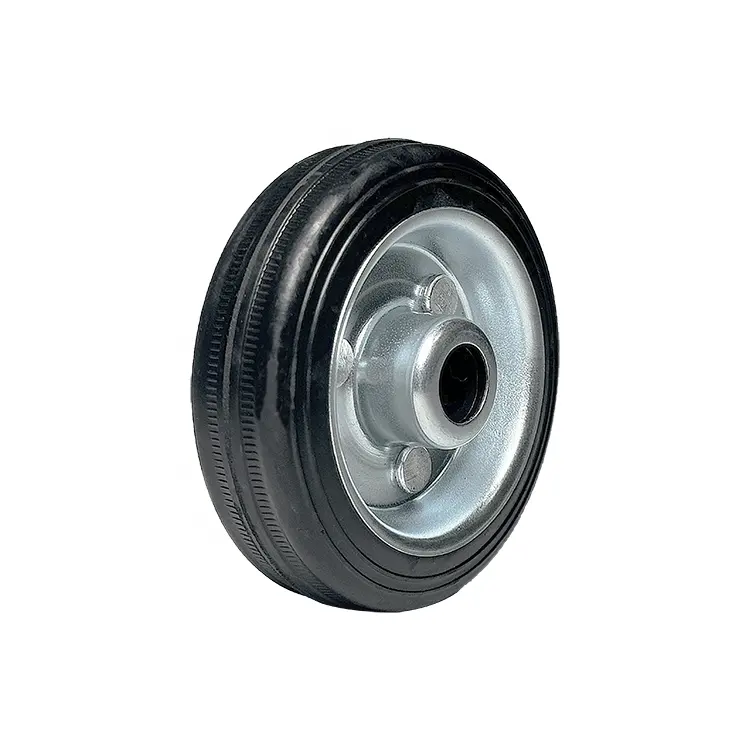 Factory Direct Sales 3-4 Inch Solid Rubber Industrial Casters with Galvanized Iron Core Side Mounted Wheels