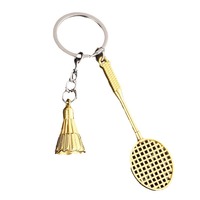 Porte-clés en alliage de zinc, série sportive (golf, tennis de table, badminton), vente en gros d'usine, cadeau d'affaires créatif