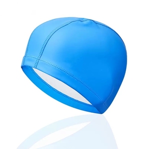 <span class=keywords><strong>Bonnet</strong></span> de bain de couleur pure pour enfant, <span class=keywords><strong>bonnet</strong></span> de bain élastique avec revêtement en cuir PU, <span class=keywords><strong>tissu</strong></span> en nylon, unisexe - Product Image 3