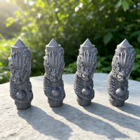 Vente en gros de tours de shungite en cristal naturel sculpté, motif dragon chinois, pour la décoration et la guérison à domicile