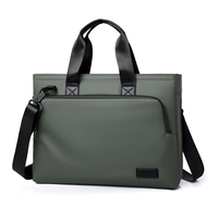 Porte-documents de luxe pour hommes, souple, haut de gamme, décontracté, étanche, léger, grande capacité, doublure en polyester Pu, fermeture éclair