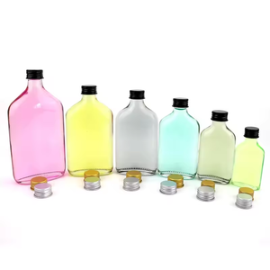 50ml 100ml mini <span class=keywords><strong>Glass</strong></span> <span class=keywords><strong>Flask</strong></span> chai rượu Pocket <span class=keywords><strong>Flask</strong></span> với nắp nhôm cho nước sốt xi-rô - Product Image 6