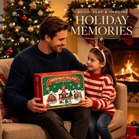 Kit de construction de ville hivernale de Noël 969 pièces, best-seller, avec 4 scènes de fêtes, tour de l'horloge, maison de neige, jouet DIY pour enfants