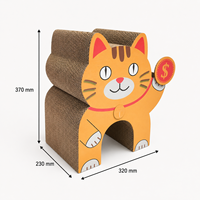 Griffoir pour chat en carton ondulé écologique en forme de chat porte-bonheur, durable, réversible, avec impression personnalisée, lit de repos